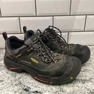 Keen Utility Men 7.5 EE Flint II Carbon Fiber Toe Work Hiking Shoes Black Orange